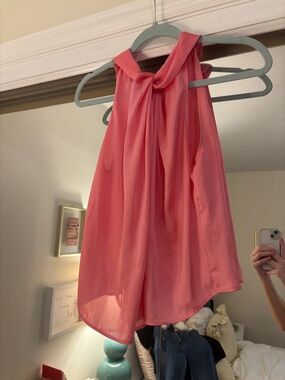 Zara Sleeveless Pink Halter Blouse